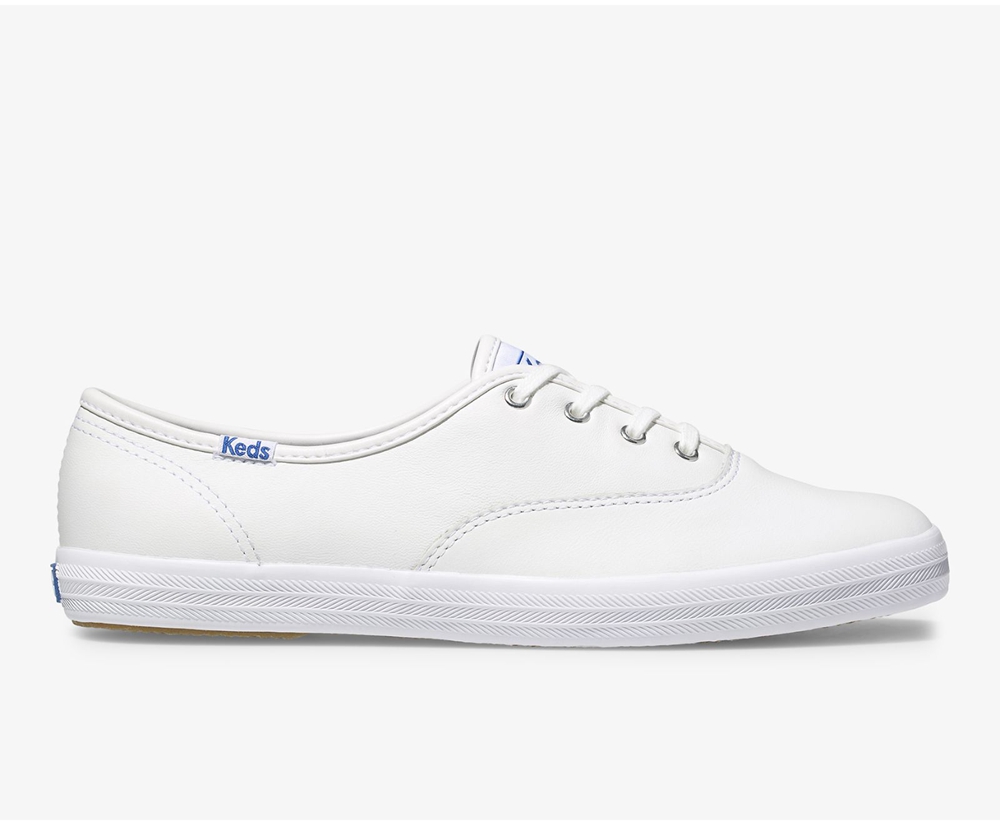 Keds Womens Sneakers White - Champion Originals Leather - 521MVIZGD